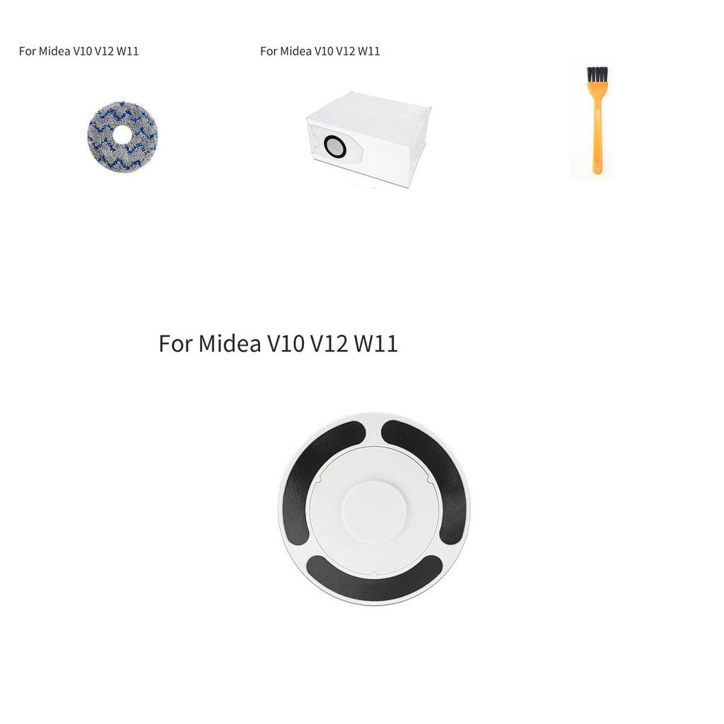 W11 For Midea V10 V12 Sweeping Machine Main Brush Filter Screen Dust Bag