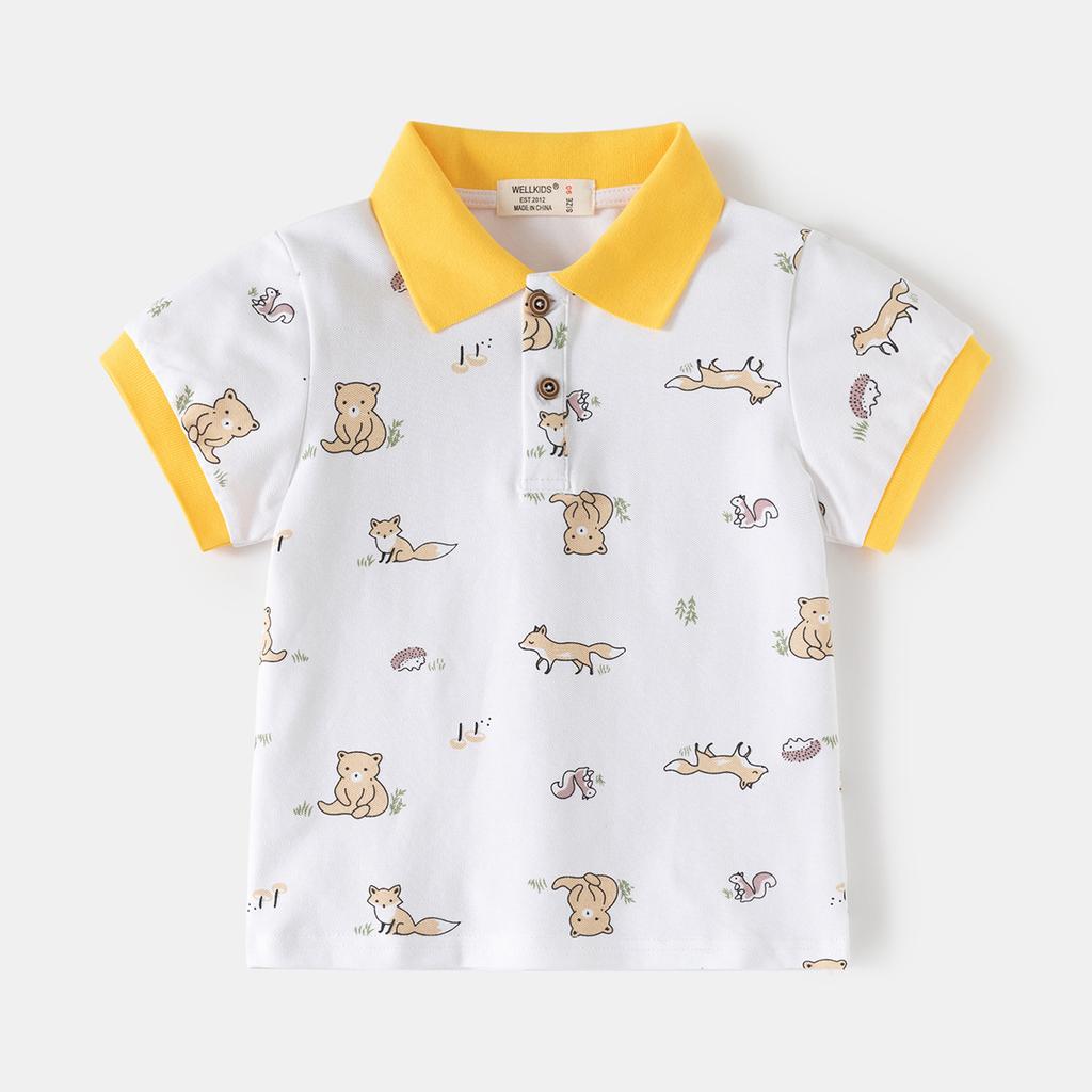 Children's Lapel T-shirt 2026 New Boys POLO Shirt Short-sleeved Top Baby Korean Version of Summer Fashion