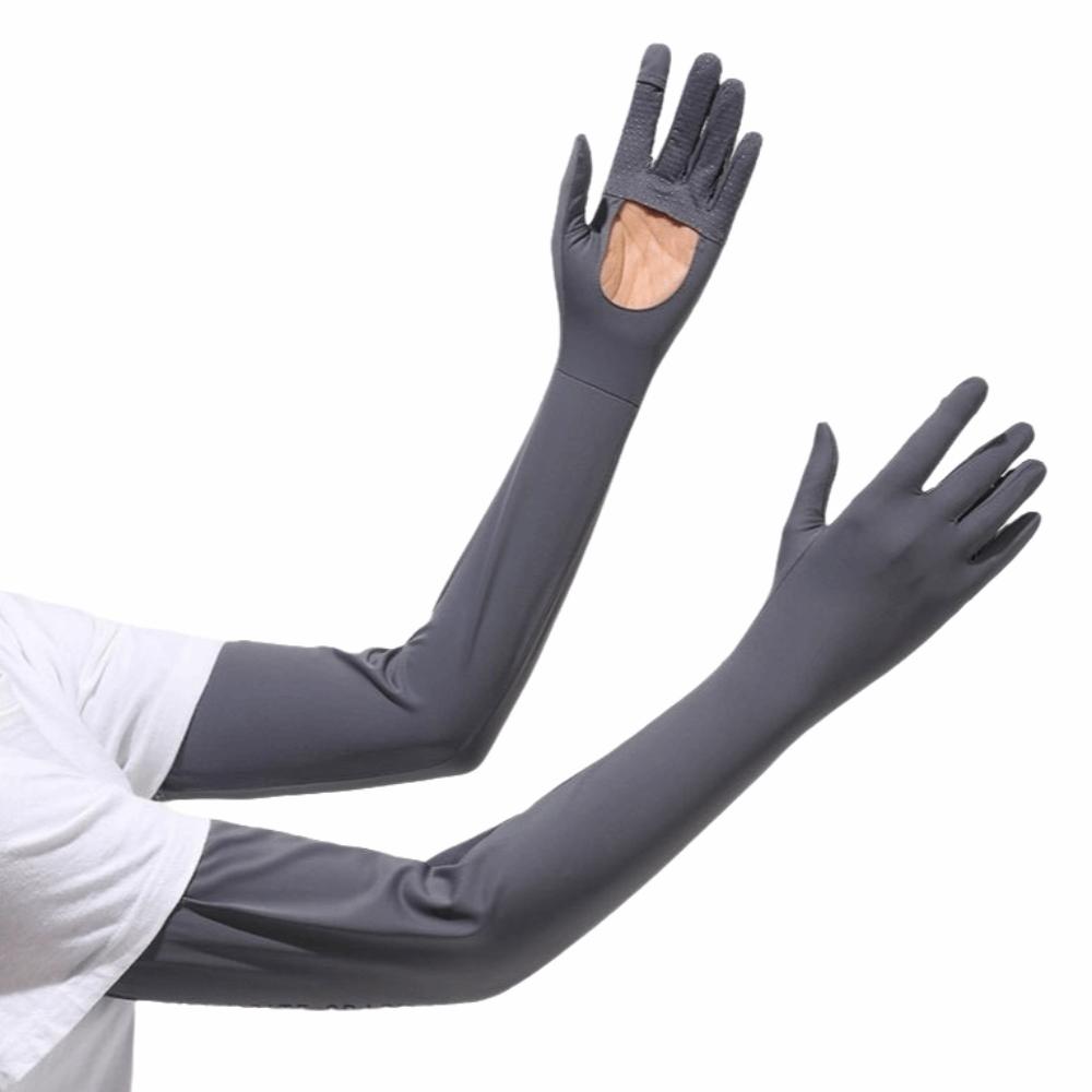 Sun Protection Ice Silk Arm Sleeve Non-slip Summer Arm Cover Sunscreen Sleeve Gloves Outdoor