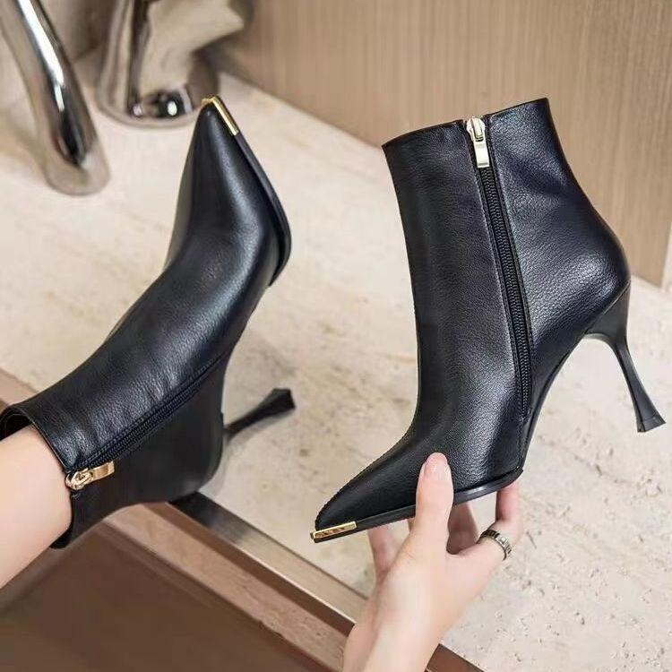 Pointed thin heel short boots women's autumn and winter 2026 new temperament versatile thin boots autumn new high heel fashion boots