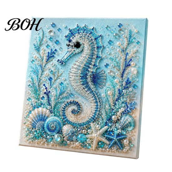 Warstwowe 3D Muszelki Rzemiosło Żółw Morski Ośmiornica DIY Zestaw do Malowania Perełkami, Motyw Oceaniczny Diamond Art Zestaw Projektów Anty-stresowych dla Dorosłych Początkujących,