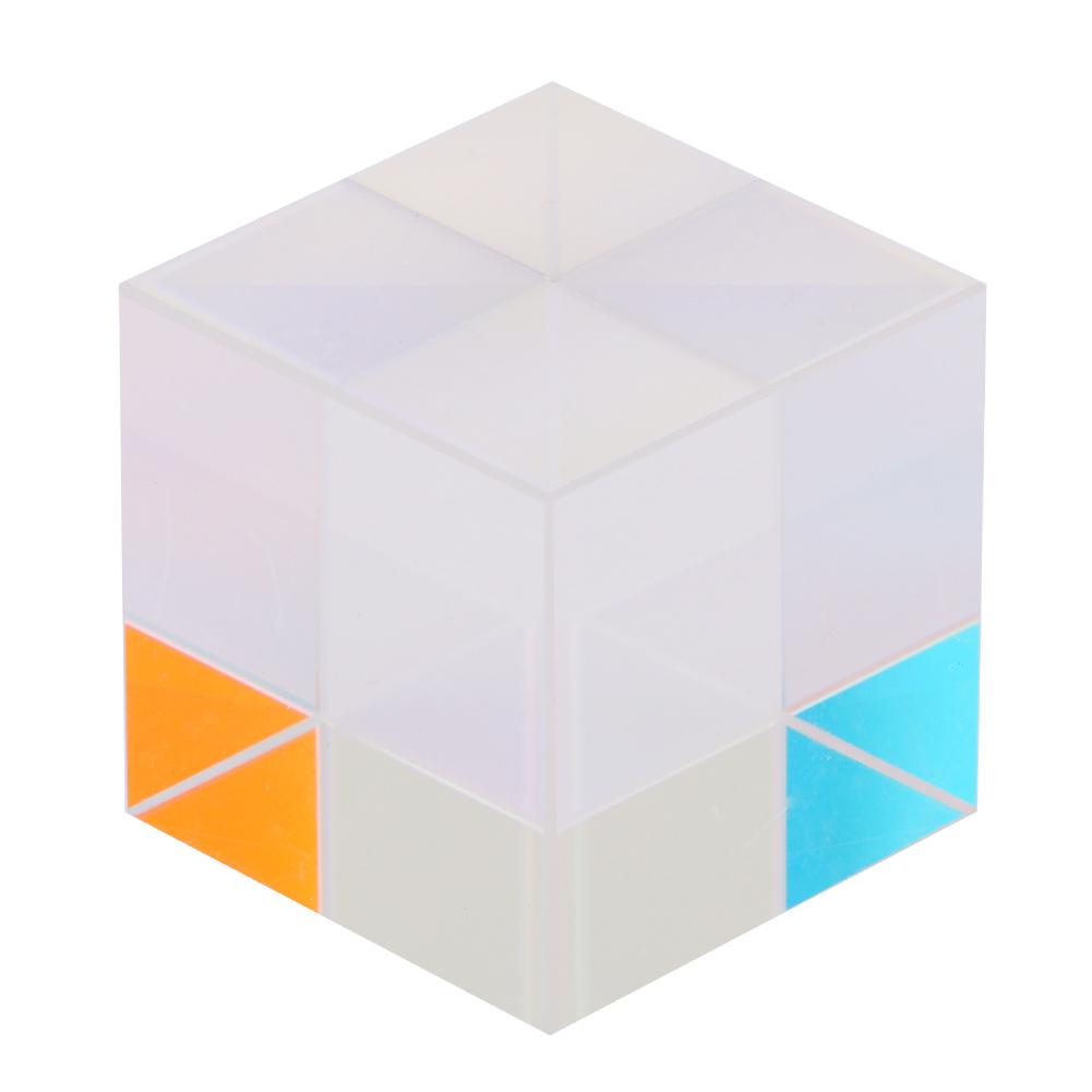 SiX Sided Bright Light Combine Cube Prism Stained Glass Beam Splitting Prism(1.5*1.5*1.5cm)