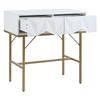 Console Table, Hallway Table with 2 Drawers, Side Table Wood, Sofa Table with Stable Metal Frame