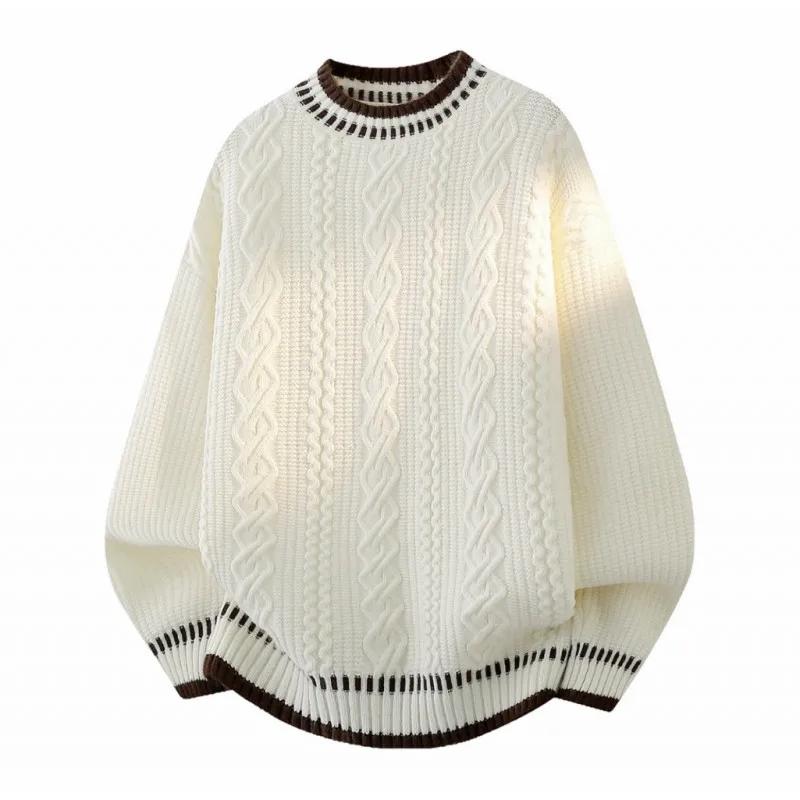 Autumn Winter Men Thick Knit Sweater Men Casual Long Sleeve Pullover Man Warm Loose Sweaters Male Oversized Knitted Top Women