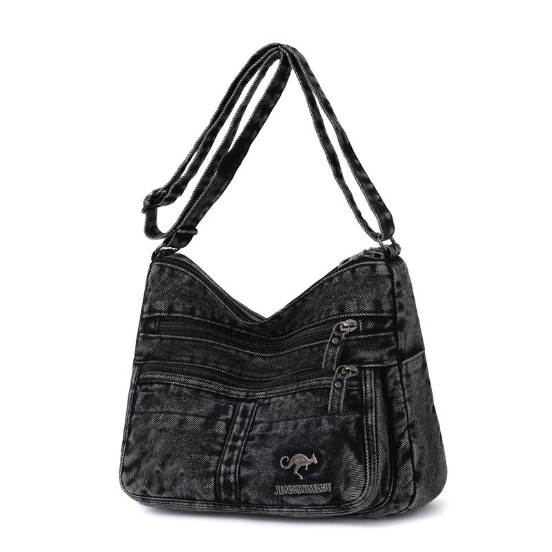 Denim Multi-Layer Small Square Bag Women's Shoulder Crossbody Bag