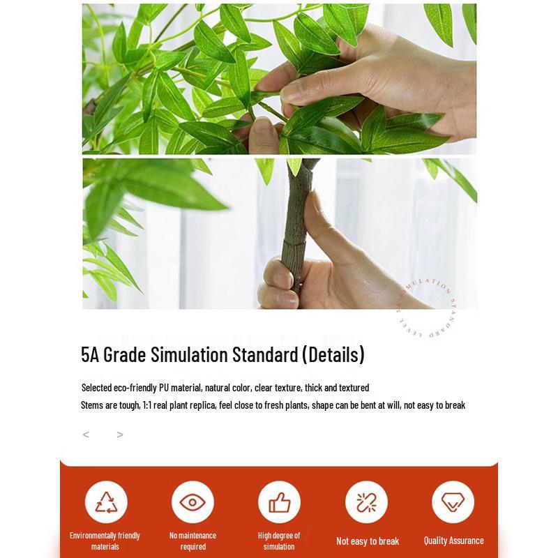 Large Indoor Potted Nandina Domestica Faux Plant - Luxury Green Décor for Living Room
