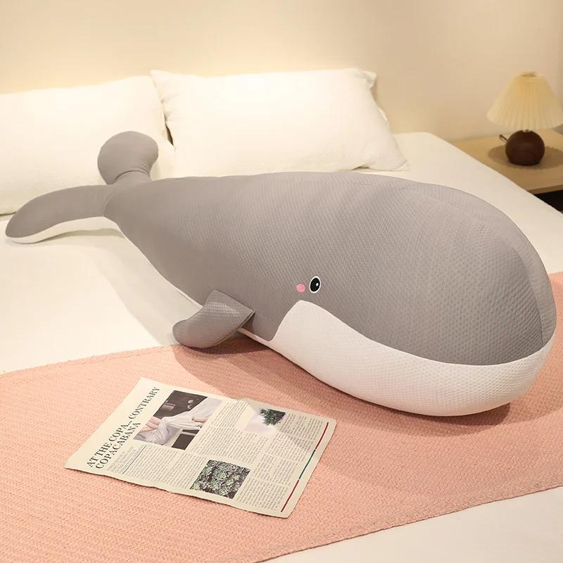 Gemütliches Atmungsaktives Wal Plüschkissen Gefüllt Mehrere Größen Wal Puppe Abnehmbar Dekokissen Rückenkissen Kawaii Heimdeko 50cm