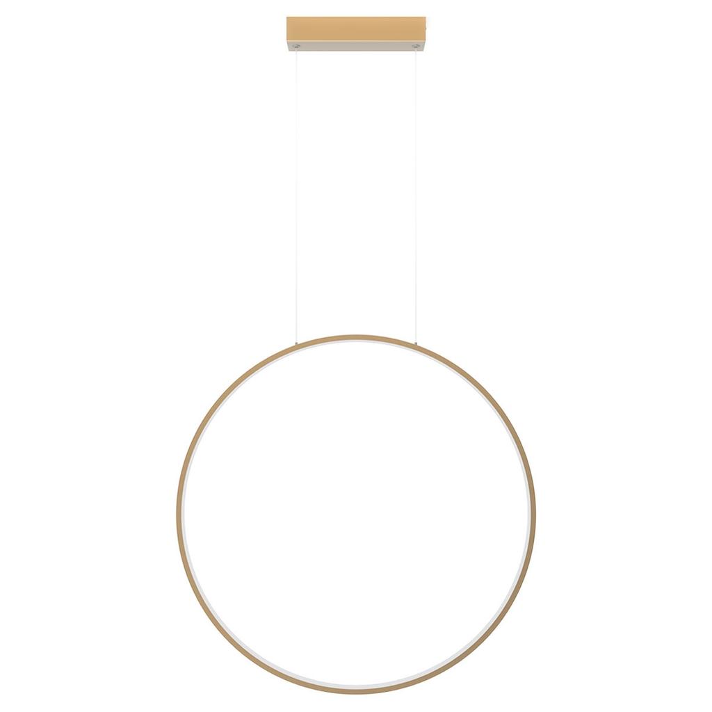 Lampa Wisząca Nowoczesna Złota Do Łazienki Kuchni Pionowy Ring Ø90Cm Zmienna Barwa Led 47W Mirror Light Prestige