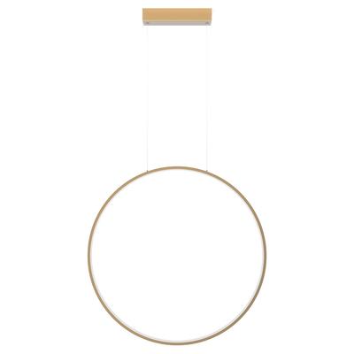 Modern Gold Pendant Lamp for Bathroom Kitchen Vertical Ring Ø90Cm Variable LED Color 47W Mirror Light Prestige