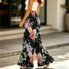 Women's Wide Leg Pants with Pockets High Waist Drawstring Casual Loose Fit Long Trousers Floral Print Lightweight Soft Fabric