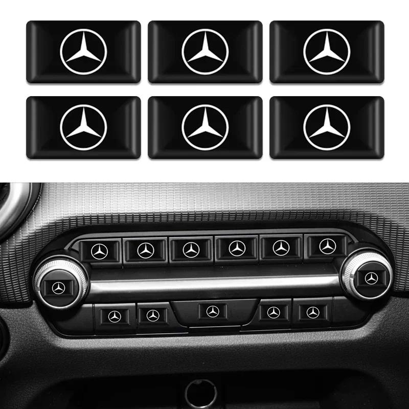 EJG4 10Pcs Car Steering Wheel Sticker Badge Interior Decoration For Mercedes Benz W206 Class C200L W204 GLA W203 W220 W213 W212 W201