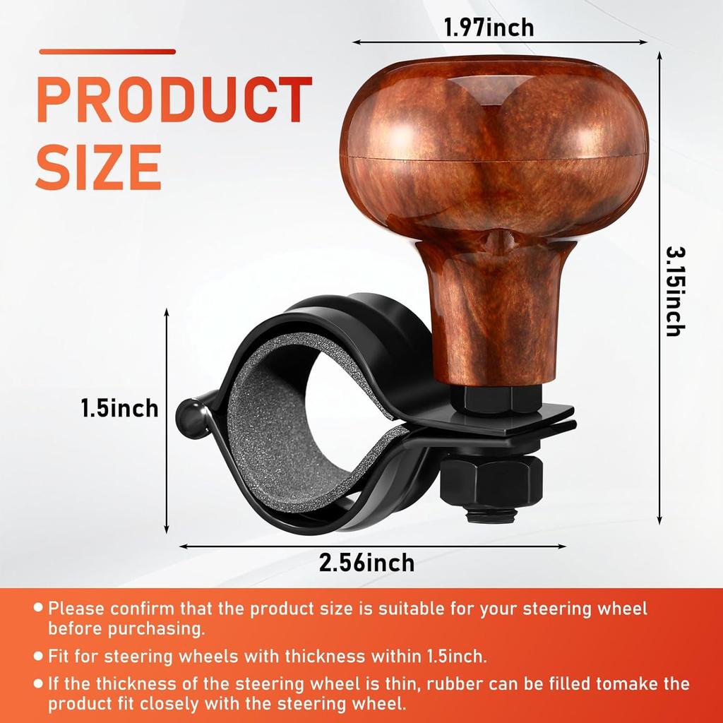 Tallew 2 Pieces Steering Wheel Knob Spinner Suicide Knobs Steering Wheel 360 Degrees Rotation Tractor Accessories For Cars, Trucks, Tractors,