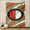 Feyenoord Rotterdam Logo Red Gold White Design Patterned Tapestry for Bedroom and Living Room Home Decor