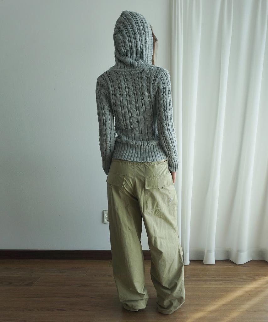 SCULPTOR String Parachute Pants Washed Beige