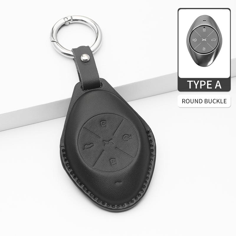 Interior Mouldings Leather Car Key Case Cover Protector Shell Fob Accessories Leather Car Remote Key Case Cover for Xiaopeng Xpe