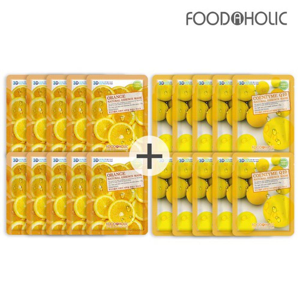 

(20 sheets/Orange+CoQ10) Food 3D Natural Essence Mask Pack