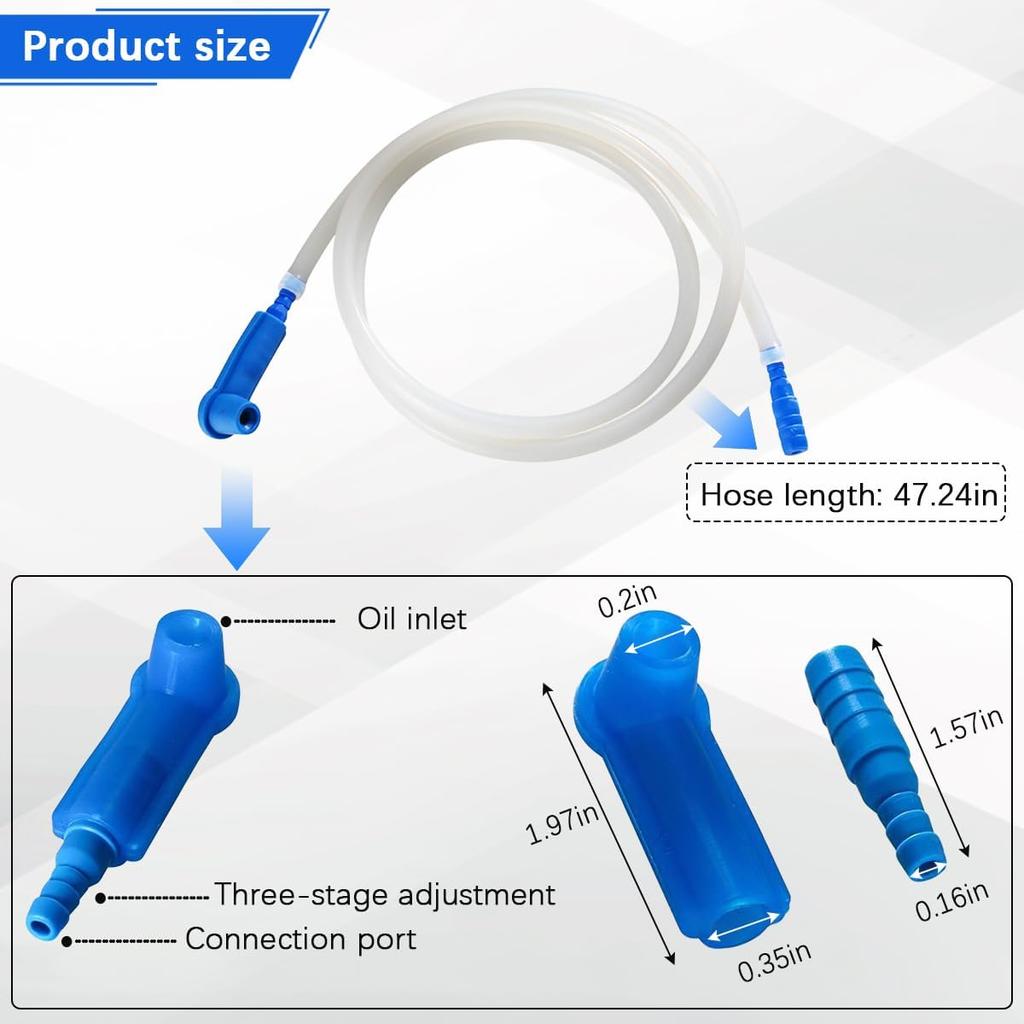 Zpana Car Brake Fluid Bleeder Hose, 3.94 Ft Vehicle Brake Bleeding Hose Oil Fluid Extractor, Adjustable Connection Automotive Braking System Repair