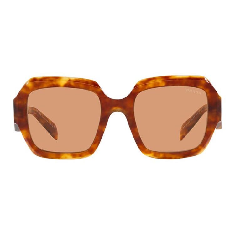 Prada Logo Letter Print Decorative Temples Irregular Shape Sunglasses Unisex sunglasses Tortoise 0PR28ZSF-10L07V