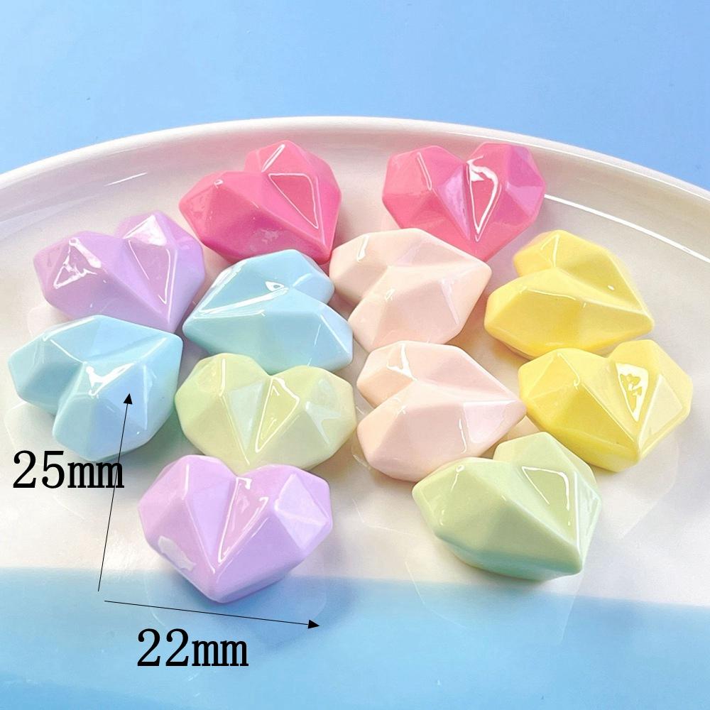 

10 шт. Новые милые мини-детали из смолы с мультяшным дизайном в форме сердца, с плоской задней стороной, украшения для аксессуаров для волос