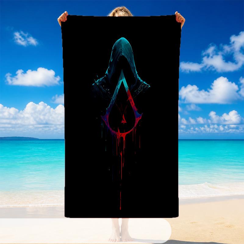Quick Dry Beach Towel Assassins Creed Pattern, Lightweight Absorbent Towel for Pool Beach Vacation Use