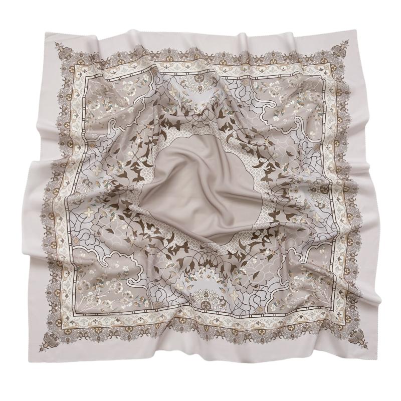 48Colors Malaysia Tudung Bawal Flower Print Hijab Laser Cut Edge Headscarf Premium Cotton Voile Soft Fashion Muslim Square Scarf