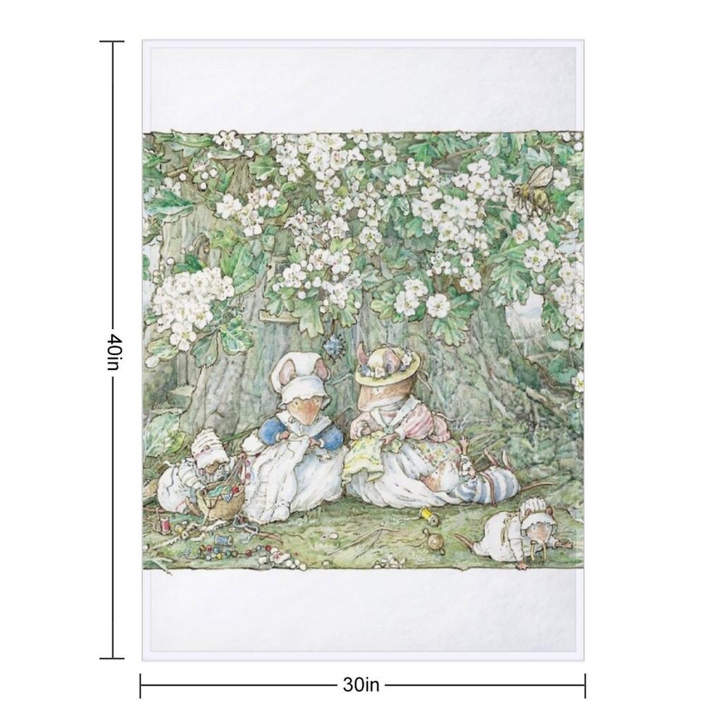 Brambly Hedge - Hawthorn Blossom and Babies Throw Blanket Luxury Thicken Decorative Throw Sofas Fashion Sofas Blankets