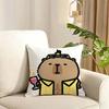 Capybara Cushion Cover Reversible Plush Pillow Cover Soft Fluffy Home Decor for Sofa Bedroom
