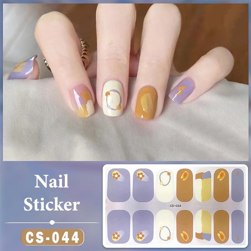 14 Nails Simple Waterproof Nail Wraps Full Cover Nail Stickers Firm And Not Easy To Fall Off Multi Color Nail Art For Women'S D