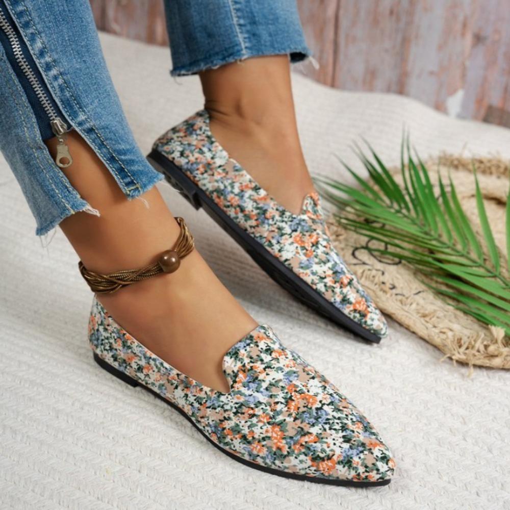 Fashion Loafers Women's Flats Leopard Floral Print Pointed Toe Casual Women Shoes New Comfortable Walking Mujer Zapatos Footwear