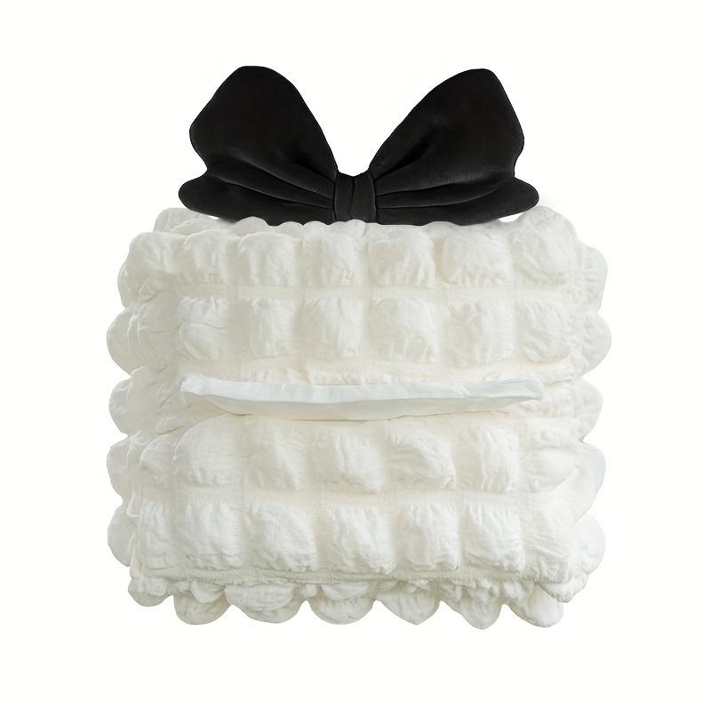 1pc Car Tissue Box, Creative Puffy Grid Car Multifunctional Seatback Tissue Drawer, Cute Decorative Car Tissue Holder