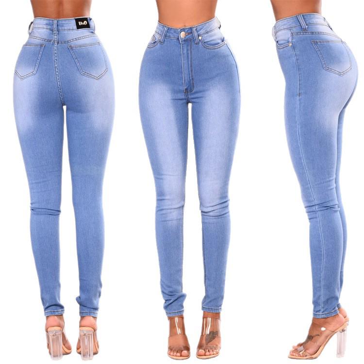 2023 Damen Elastische Denim Skinny Jeans - Europäischer & Amerikanischer Stil, Süd- & Mittelamerikanischer Einfluss, Lagerabverkauf