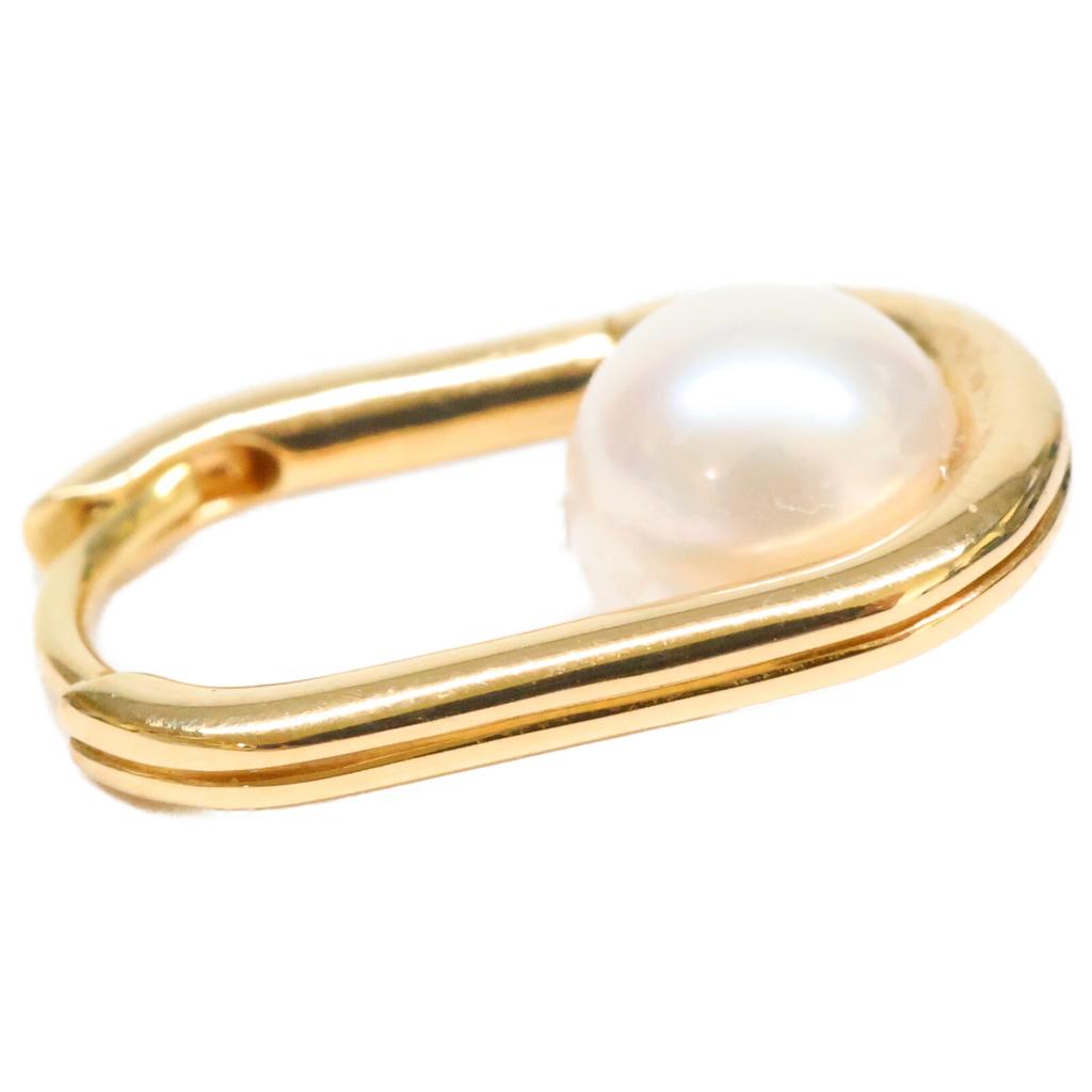 HIROTAKA [Ausgezeichneter Zustand] MH30GPEC K18 MANHATTAN Oblong Akoya Perlen Creolen, Einzelohrring Größe M GelbgoldGebraucht