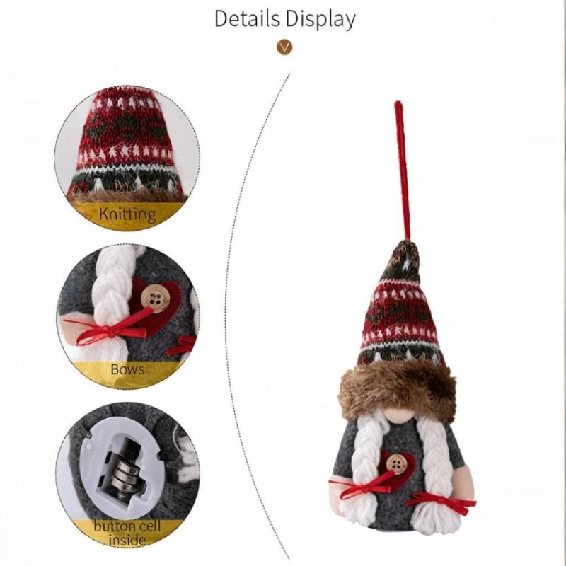 Christmas Faceless Doll Gnome Glowing Christmas Ornament Plush Dwarf Home Decorations New Year Novelty Gifts Party Decor