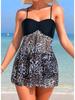 2024 Women's Versatile Print Mesh Tankini & High-Waisted Swim Briefs - Sexy Fashion Swimsuit