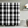Checkered Shower Curtain: Black And White Bathrooms Decor For Home Supplies Customizable Size Waterproof Fabric With Rings Inclu