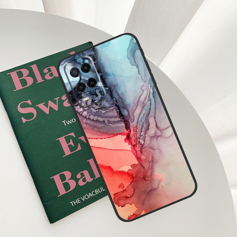 Beachy Pastel Abstract Painting Case For Oppo A96 A76 A16 A15 A17 A52 A72 A54S A57S A58 A78 A98 A57 A77 A54 A74 A94 Cover