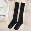 Solid Color Long Socks Stockings Women Jk Japan Style High School Girls Knee Socks Knit Cotton Autumn Winter Warm Socks Stocking