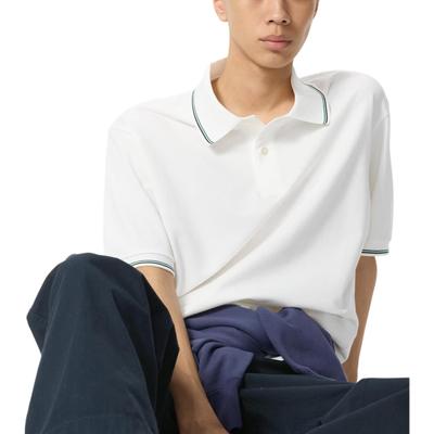 X JW Anderson Colaboración SS25 Camisa Polo Manga Corta Media Botonadura Logo Bordado Unisex Camisetas Polo Blanco 476227-00