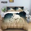 Horse Comforter Cover Set For Kids Toddler Farm Animal Pattern Bedding Set Boys Girls 3 Piece Farmhouse Cowboy Duvet Cover Set
