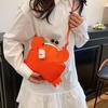 Cute Japanese-Style Crab Motif Crossbody Bag Small Square PU Handbag With Snap Streetwear Outfits