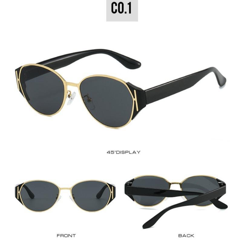 New High Quality Men Women Metal Frame Sunglasses Unisex Designer Fashion Sun Glasses Oval Unisex Stylish Eyewear Shades Uv400
