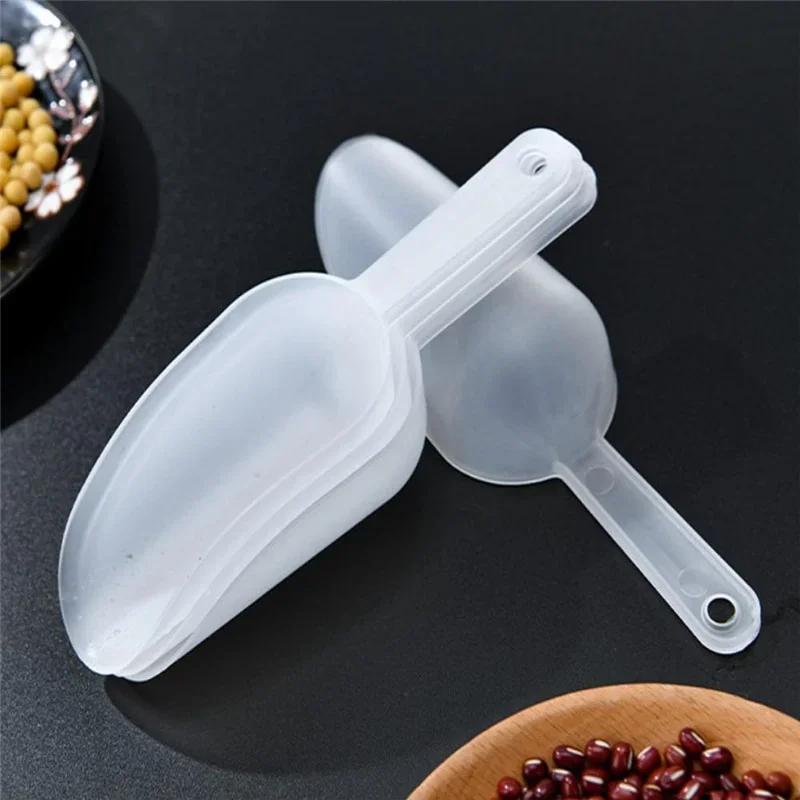 5Pcs Multifunctional Frosted Plastic Ice Measuring Scoop Candy Sugar Scoopers for Party Dessert Buffet Cream Tools
