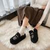 Retro platform loafers women's 2025 winter versatile height increase new fashion two wear muffin casual one pedal