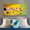 Berühmte Künstler Gustav Klimt Kuss Abstraktes Ölgemälde auf Leinwand Drucken Poster Kunst Wand Bilder Für Wohnzimmer Cuadros Decor