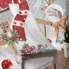 Christmas Snowman Deer Sheer Curtains for Living Room Decoration Window Curtains Kitchen Tulle Voile Curtains