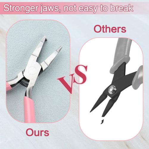 LEONTOOL Split Ring Pliers, Small Split Ring Opener, Craft Pliers with Hook Releaser and Needle Remover, Multi-Function Pliers with Spring, High Carbo