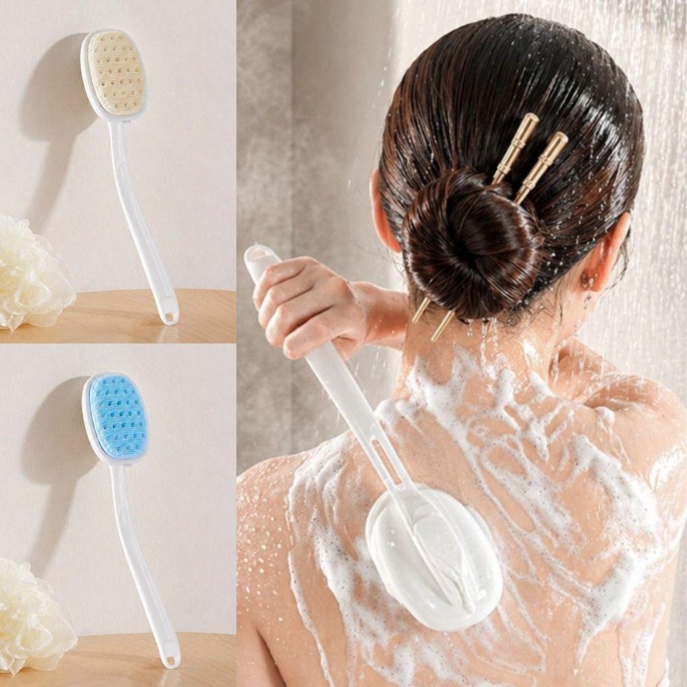 Long Handle Body Cleansing Brush Silicone Material Back Scrubber New Bath Brush For Bathroom