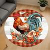 1pc Rooster Flowers Round Chair Mat Office Area Rug - Non-Slip, Floor Mat for Office, Bedroom, Ideal Home Decor Gift C0112049