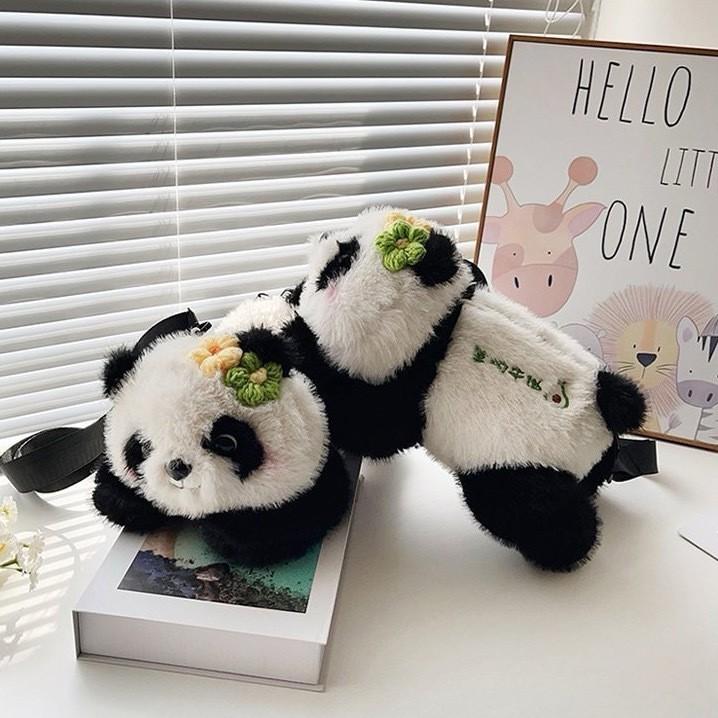 Animal Fluffy Panda Shape Plush Single Shoulder Crossbody Bag Gifts Fashion