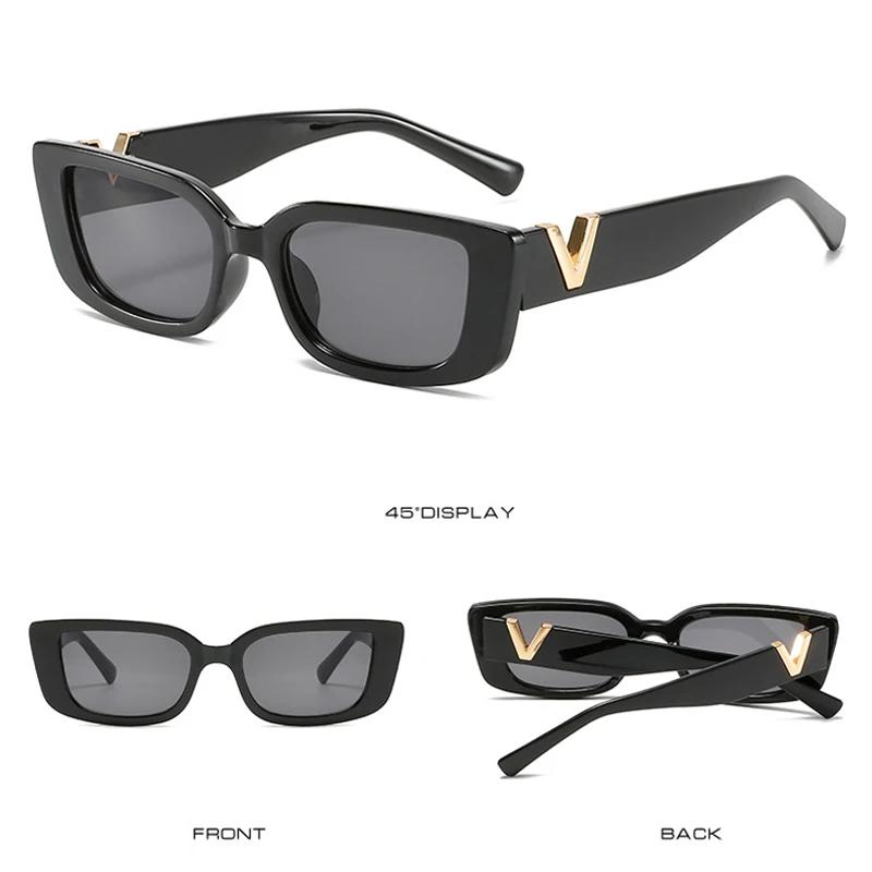 Fashion Cat Eye Sunglasses Luxury V Sun Glasses For Ladies Classic Rectangle Driving Eyewear UV400 Glasses